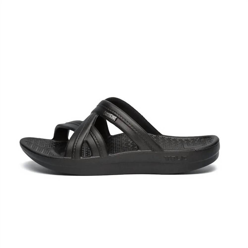 NEW TELIC women's mallory sandal in midnight black